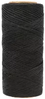 Black - 1.00 mm - Braided Linhasita Waxed Polyester Cord (PE)