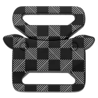 25mm Black Safe Lock Buckle with checkered pattern