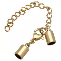 Gold 4 mm Bracelet Cord End