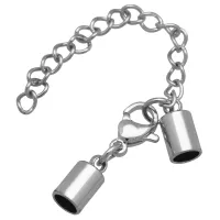 Silver 4 mm Bracelet Cord End
