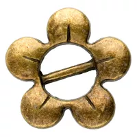 Flat Slider Bead Flower - Antique Brass