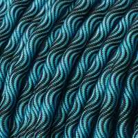 Turquoise & Black 10 mm Smooth Wave Cord
