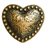 Concho with Screw - Heart Brass 30mm