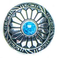 Concho with Screw - Blue Flower 30mm