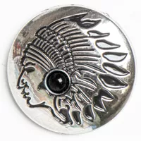 Concho with Ring - Indian Black 30mm