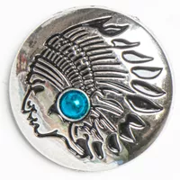Concho with Ring - Indian Blue 30mm