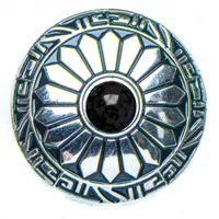 Concho with Screw - Black Flower 30mm