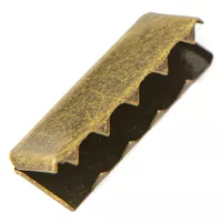 Metal Crimp End Webbing 25 mm - Antique Brass
