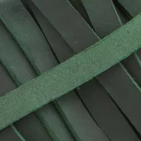 15 mm Dark Green Greased Leather Band (Pull-Up Leather) per meter
