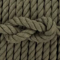 Dark Green Cotton Twisted Rope - Ø 10 mm