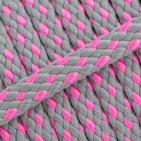 Dotted 'Cement Grey & Neon Pink' PPM Cord - Ø 8mm. (hollow)