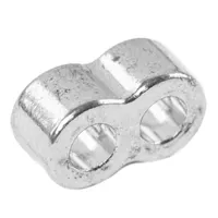 Double Ring Bead Silver Ø 4.5 mm - 16 x 9 mm