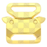 25mm Gold Safe Lock Buckle with checkered pattern