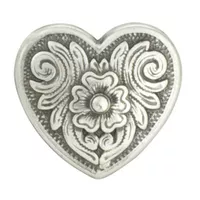 Concho with Screw - Diablo Heart Silver Medium - 28 mm