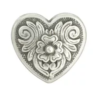 Concho with Screw - Diablo Heart Silver Small - 20 mm