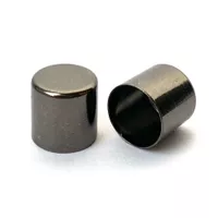 8 mm 'Gun Metal' Metal Cord End caps