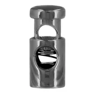 Metal Cord Lock - One Holed Cylinder 5 mm - Gun Metal