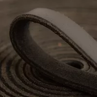 20mm Flat Top Grain Leather Strap - Black