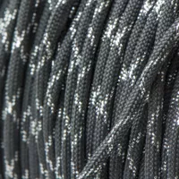 Metallic Glitter Charcoal Grey & Silver Tracer X Paracord 550 Type III