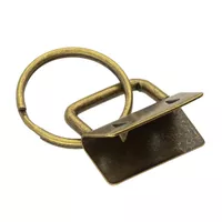 25 mm - Antique Brass - Crimp End with Split Ring