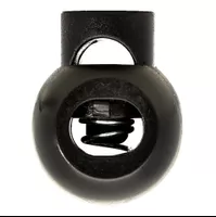 Black Cord Lock Round Plastic 23 x 18 mm