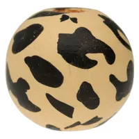 13 mm - Wooden Ball Bead Cheetah