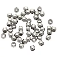 4 mm - Set of 50 Stainless Steel Beads Round - Silver