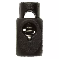Black - Cord Lock Square Plastic - 17 x 9 mm