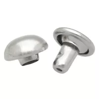 'Nickel Plated' 4 mm x 3 mm Dome Rivet