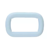 Light Blue Silicone 20 x 4 mm Stainless Steel Square Ring
