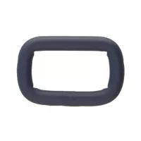 Navy Blue Silicone 20 x 4 mm Stainless Steel Square Ring