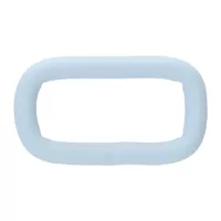 Light Blue Silicone 25 x 4 mm Stainless Steel Square Ring