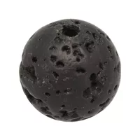 Round Black Lava Mineral Bead - 8 x 8 mm, 1 mm