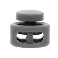 Grey Round 2-hole Cord Lock Stopper Toggles 13x15mm