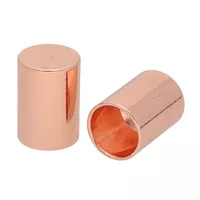 12 x 20 mm 'Rose Gold' Metal Cord End caps