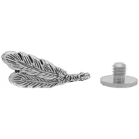 Concho with Screw - Two Feathers Silver - 25 mm