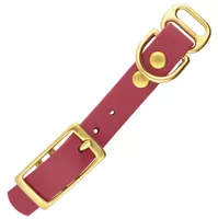 Wine Red & Brass - 20 mm Biothane Adapter With Rivets