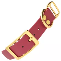 Wine Red & Brass - 25 mm Biothane Adapter With Rivets