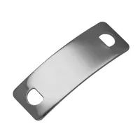 Stainless Steel - Curved Name Tag  'Gun Metal' - 42 mm
