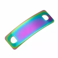 Stainless Steel - Curved Name Tag  'Neo-Chrome / JetFuel' - 42 mm