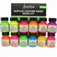 Neon Colour Kit - Angelus Neon Acrylic Leather Paint - 12 x 29.5 ml (1 oz.)