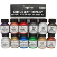 Pearlescent & Metallic Paint Kit - Angelus Acrylic Leather Paint - 12 x 29.5 ml (1 oz.)