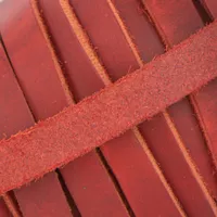 15 mm Red Greased Leather Band (Pull-Up Leather) per meter
