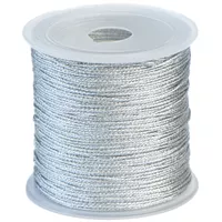 Silver - Round Metallic Jewellery Cord - 1mm