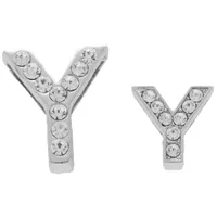 Letter &quot;Y&quot; Bead Shiny Silver 12 mm