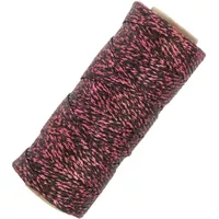 Terra Waxed Cords 1.0 mm - 50 meter - Black & Pink Metallic