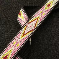 Pink 20 mm Aztec Print Hitched Webbing