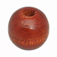 Cognac Brown Round Wooden Bead - 9 x 10, 2,5 mm