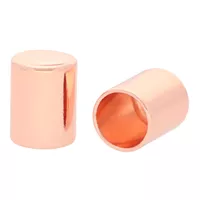 10 x 15 mm 'Rose Gold' Metal Cord End caps